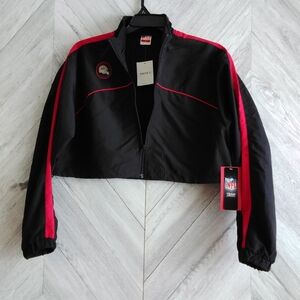 Forever 21 'San Francisco 49ers Cropped Windbreaker  NFL Team Apparel SzM Womens